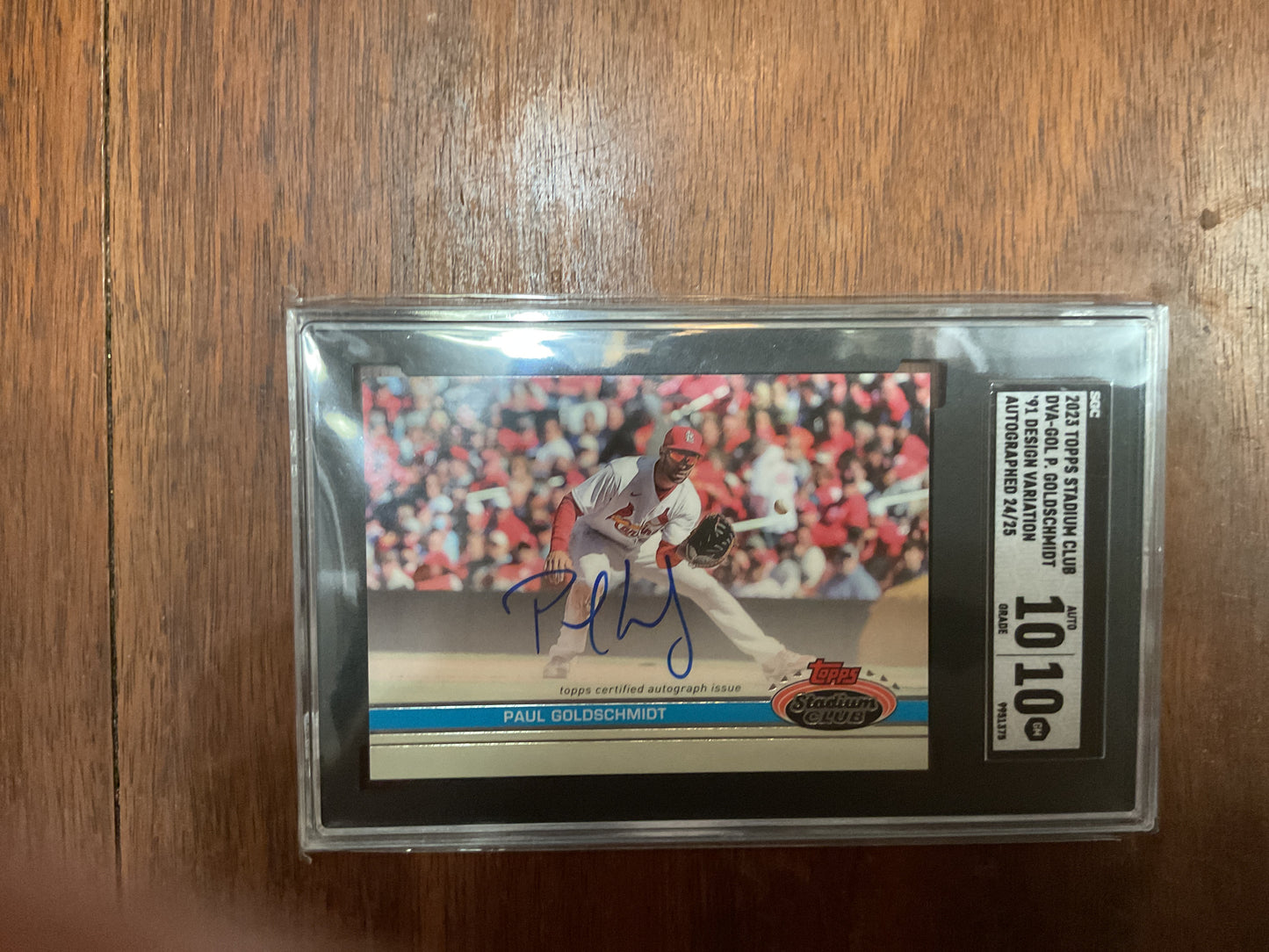 2023 Stadium Club Paul Goldschmidt 91 design variation Auto 24/25