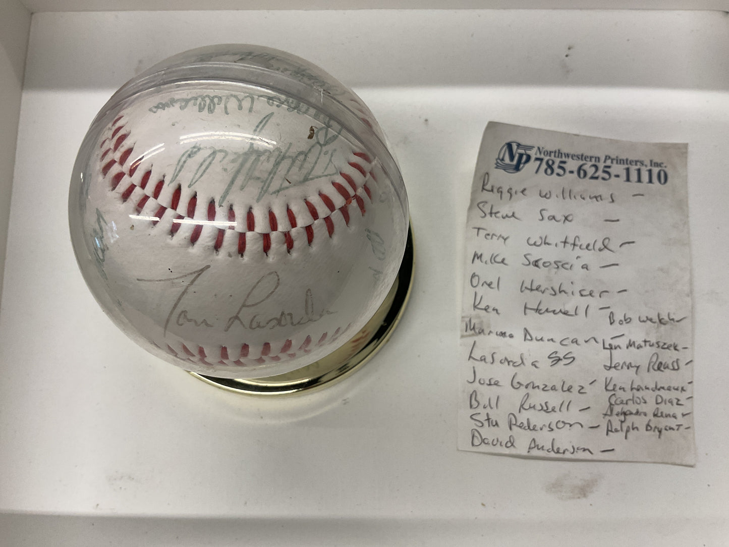1985 Dodger Team signed ball Lasorda