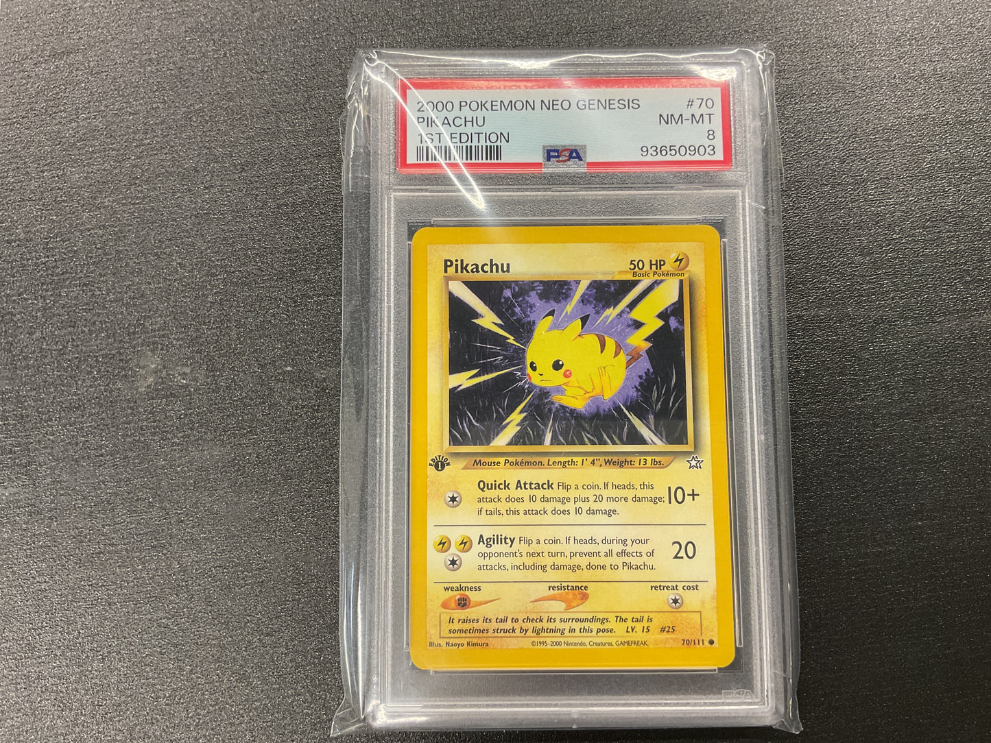 2000 Pikachu 1st Edition PSA 8