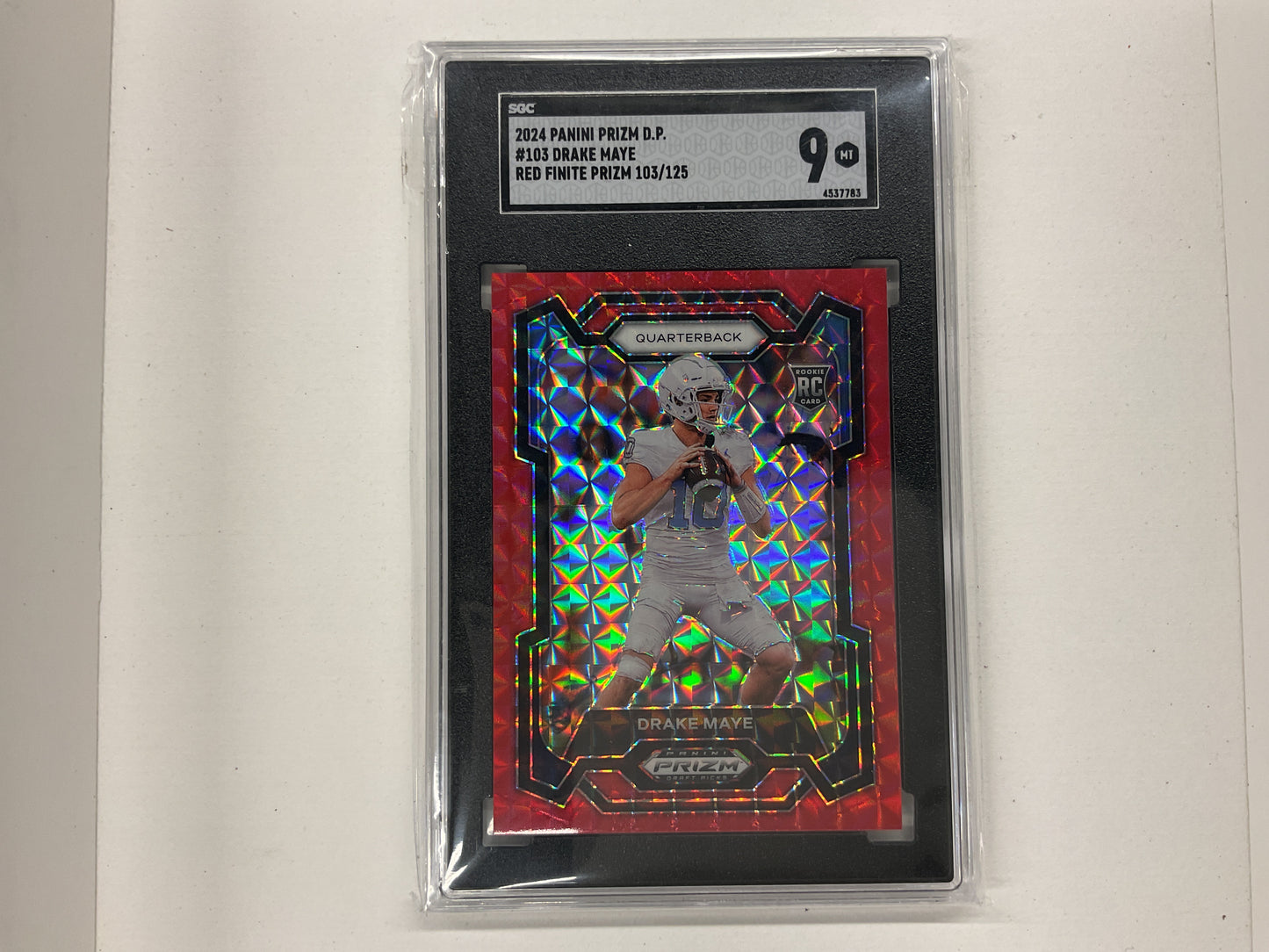 2024 Prizm D.P. Drake Maye Red Finite Prizm #103. /125