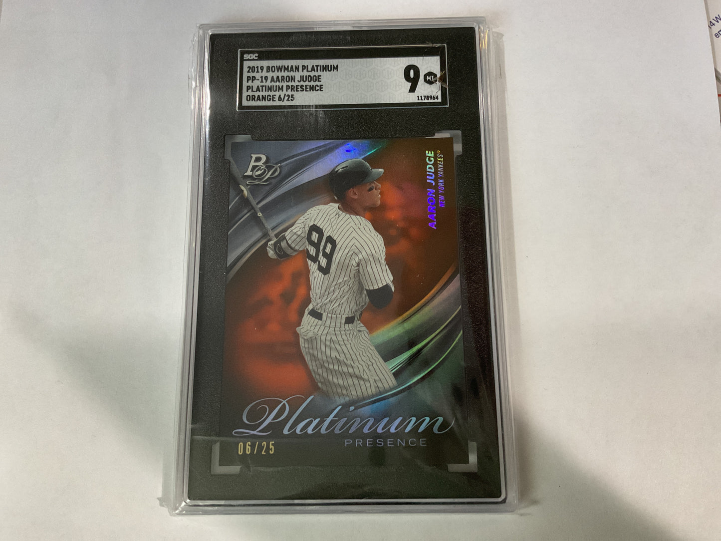 2019 Bowman Platinum Aaron Judge Orange