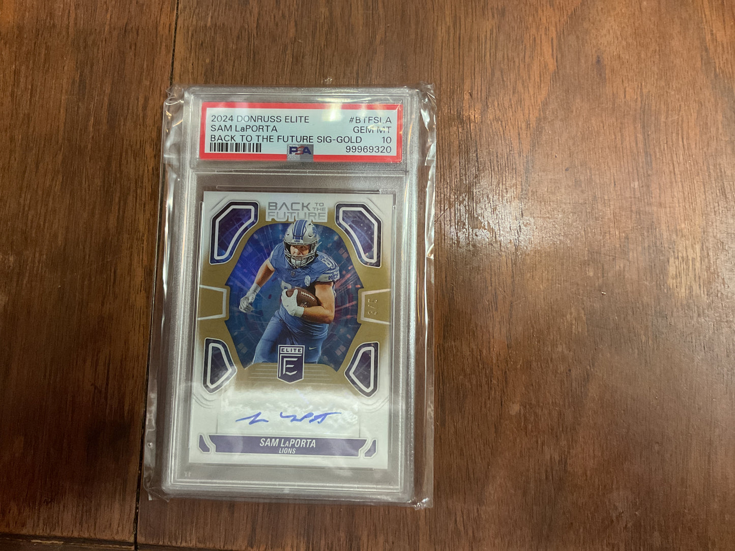 2024 Don Elite Sam LaPorta Back to the Future Gold Auto 3/5