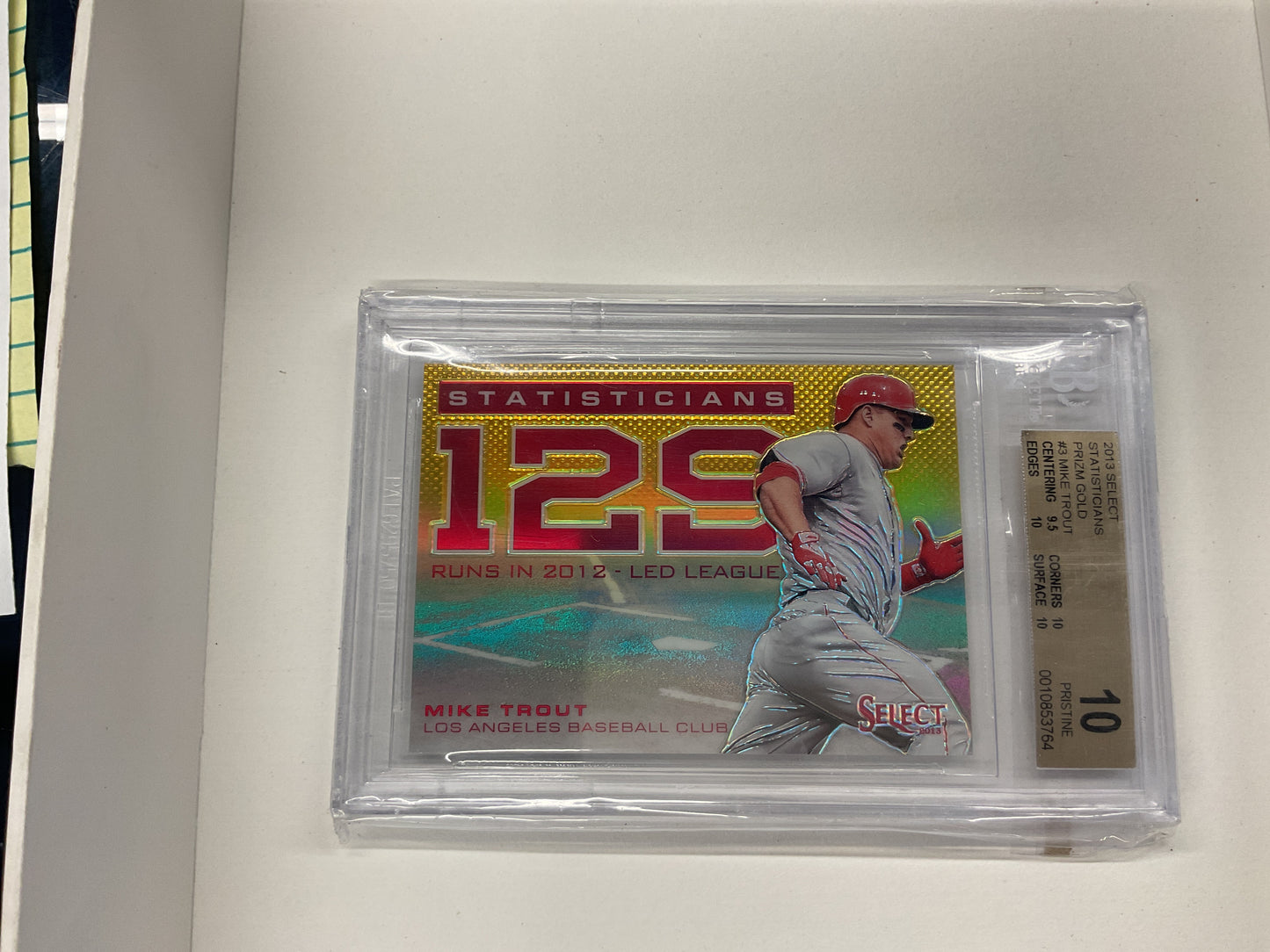 2013 Select Mike Trout Statisticians Gold Prizm #3