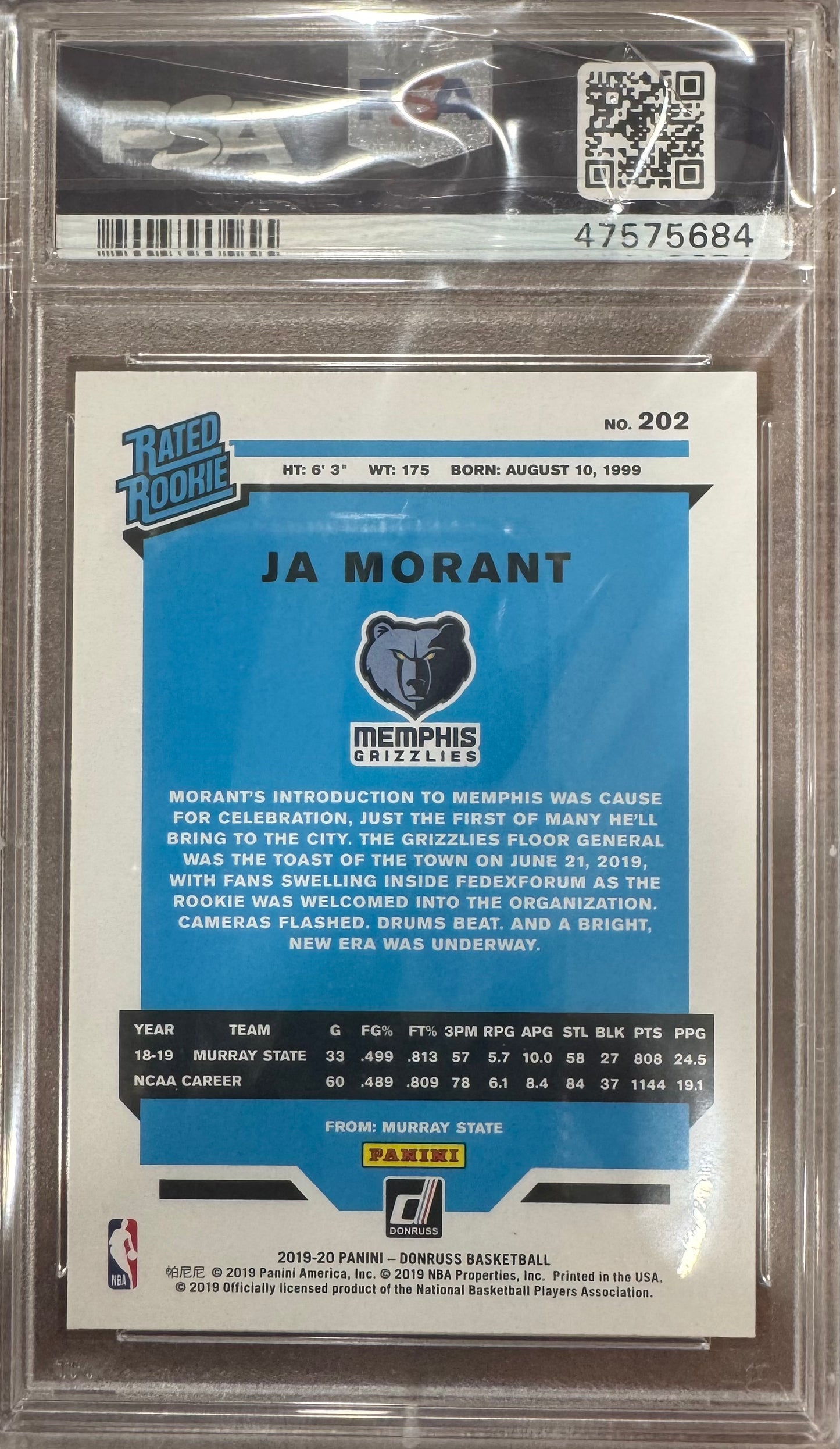 2019 Panini - Ja Morant #202