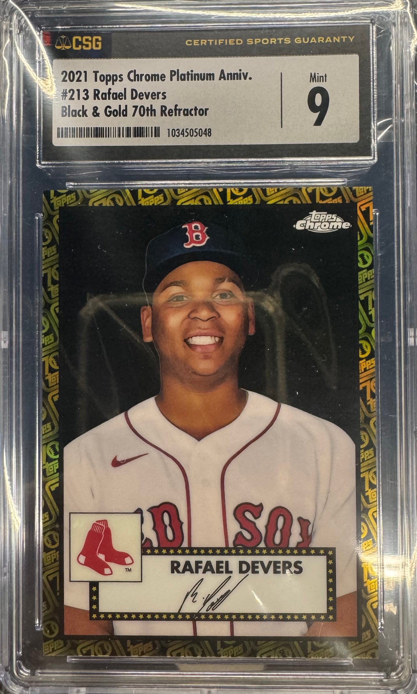 2021 Topps Chrome Plat Anniv BG 70th Refractor Rafael Devers #213 /10