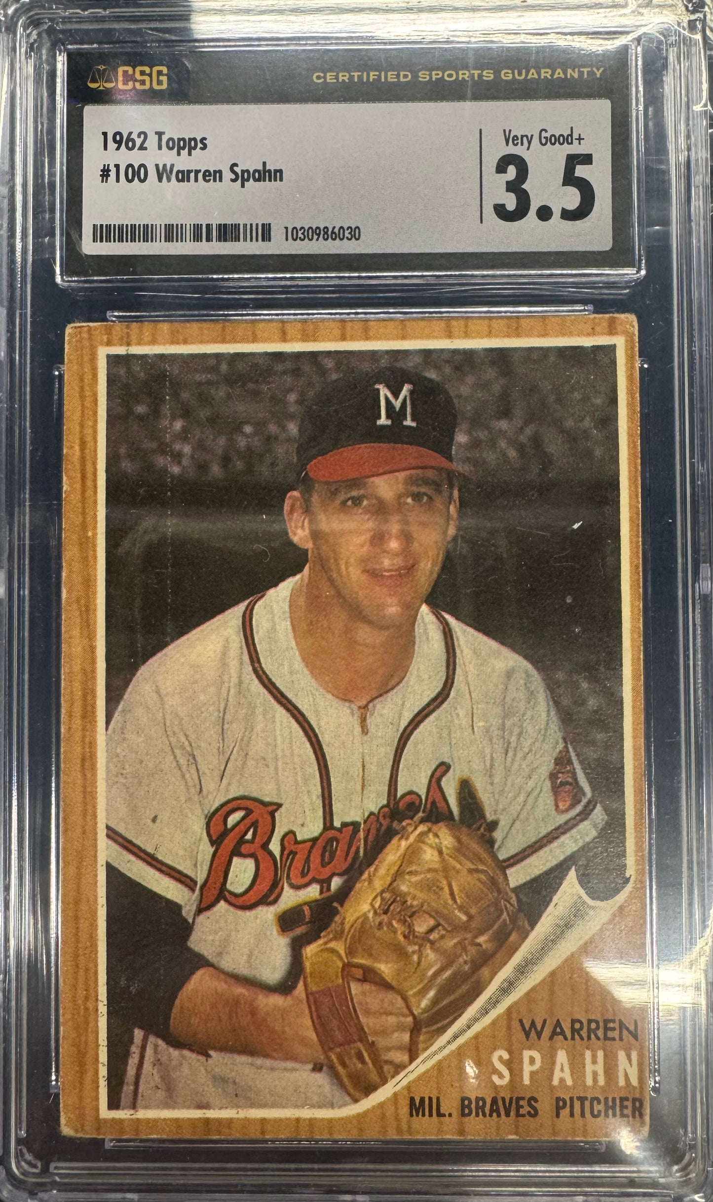 1962 Topps Warren Spahn #100