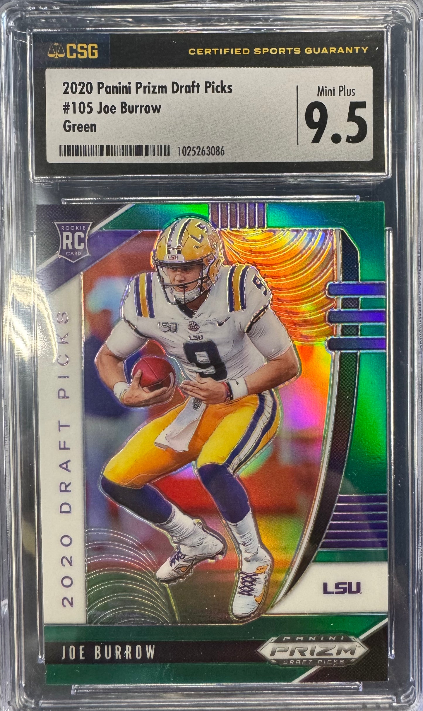 2020 Panini Prizm Draft Joe Burrow #105 Green