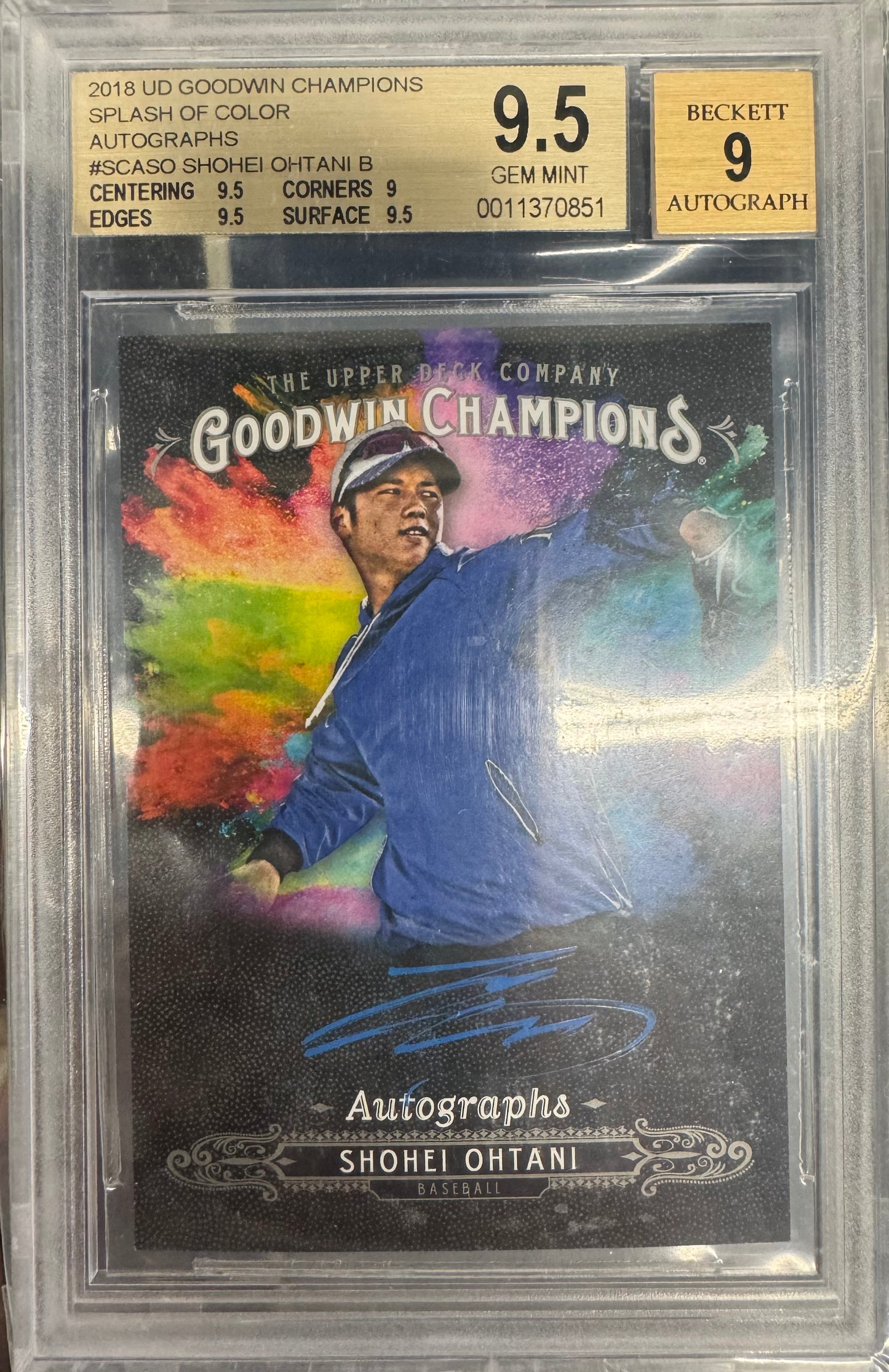 2018 UD Goodwin Champions Shohei Ohtani Auto splash of color SCA-50