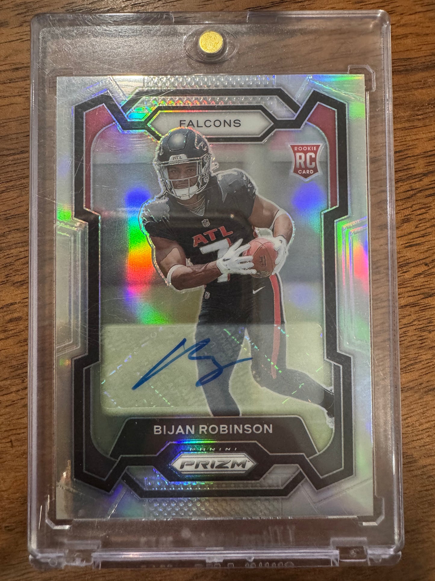 Bijan Robinson 2023 Panini Prizm Silver Prizm Rookie Auto RC #305 Falcons