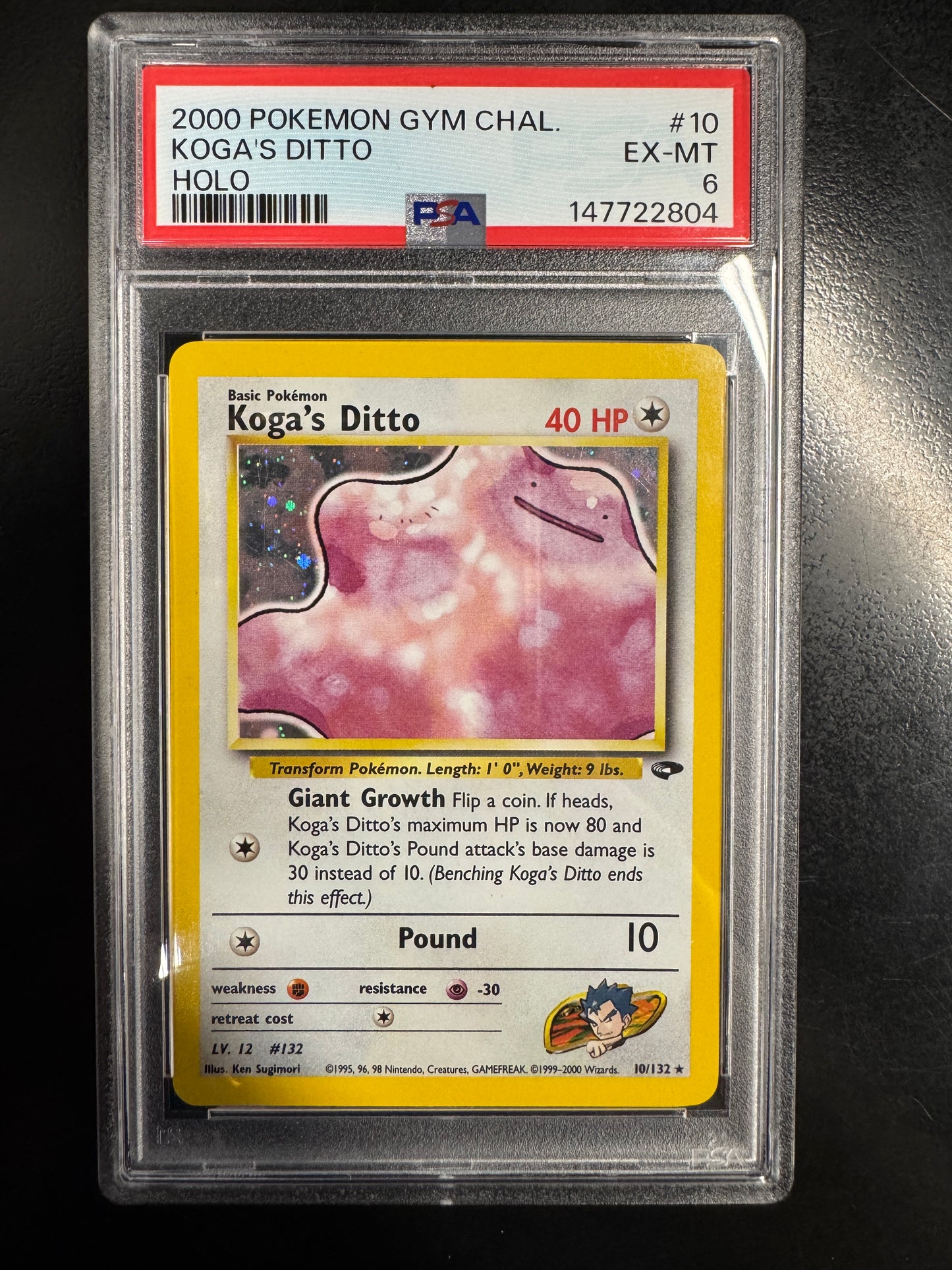 2000 Pokémon Gym Challenge - Koga's Ditto - Holo - PSA 6