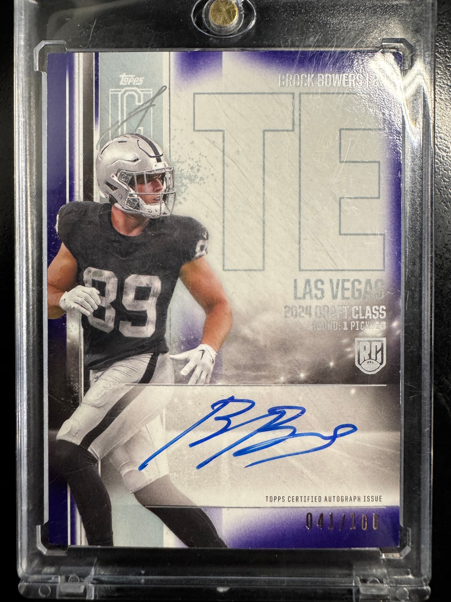2024 Topps Signature Class Variation Purple Brock Bowers ROOKIE AUTO /100 #RCA-BB