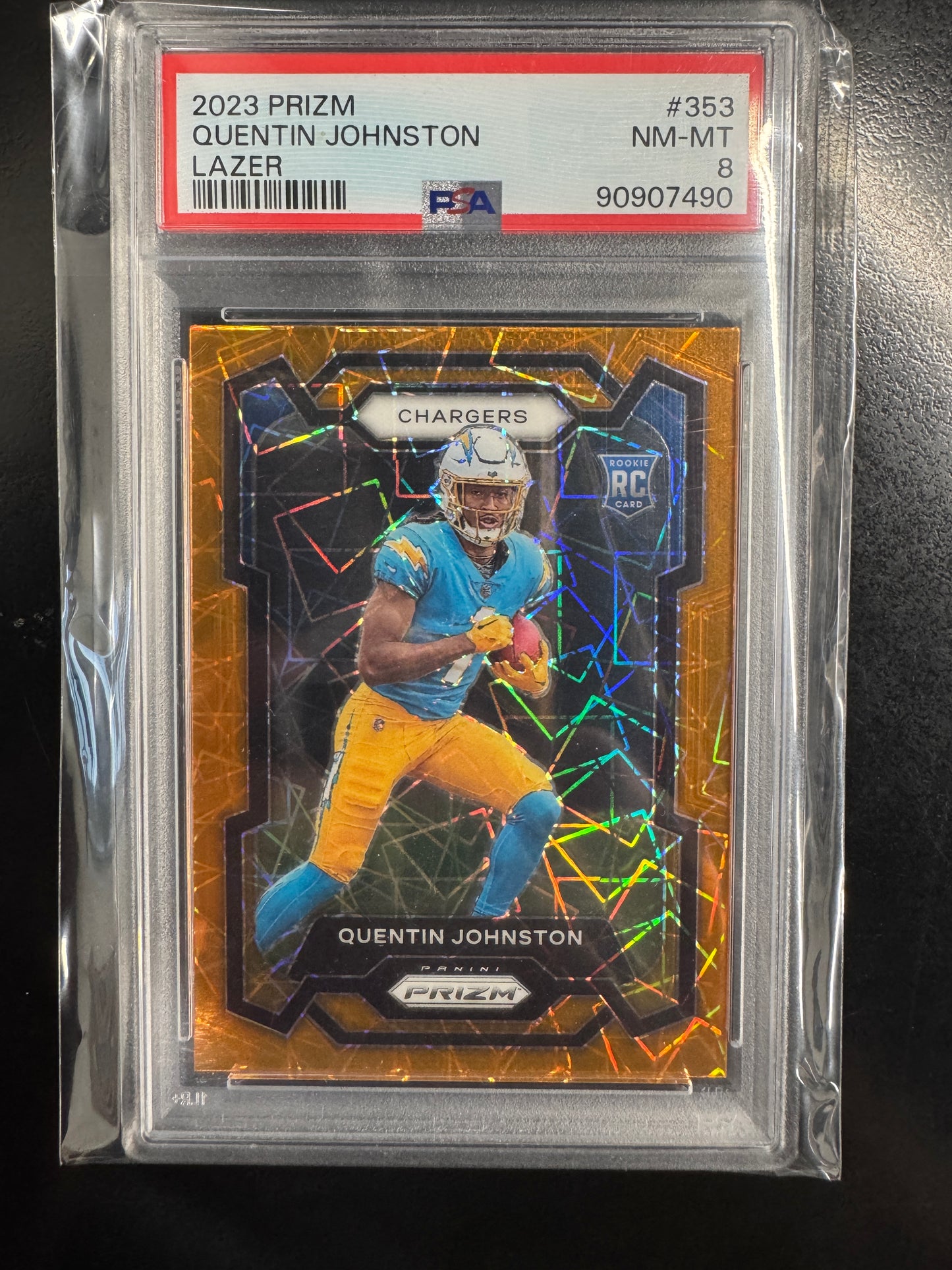 2023 Prizm Quentin Johnston Lazer Prizm #353 Rookie PSA 8