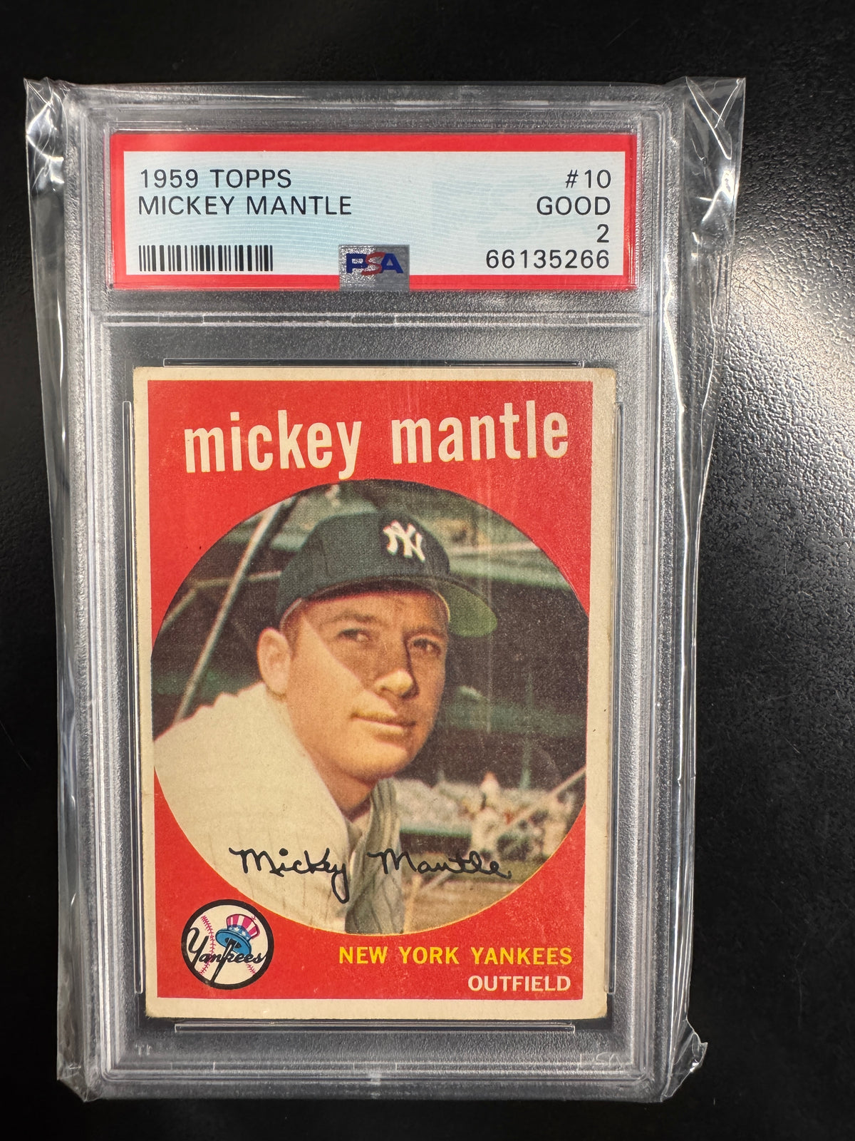 1959 Topps Mickey Mantle #10 PSA 2