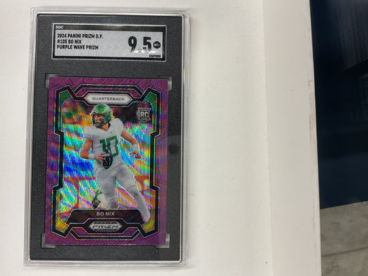 2024 Prizm D.P. Bo Nix purple wave Prizm #105
