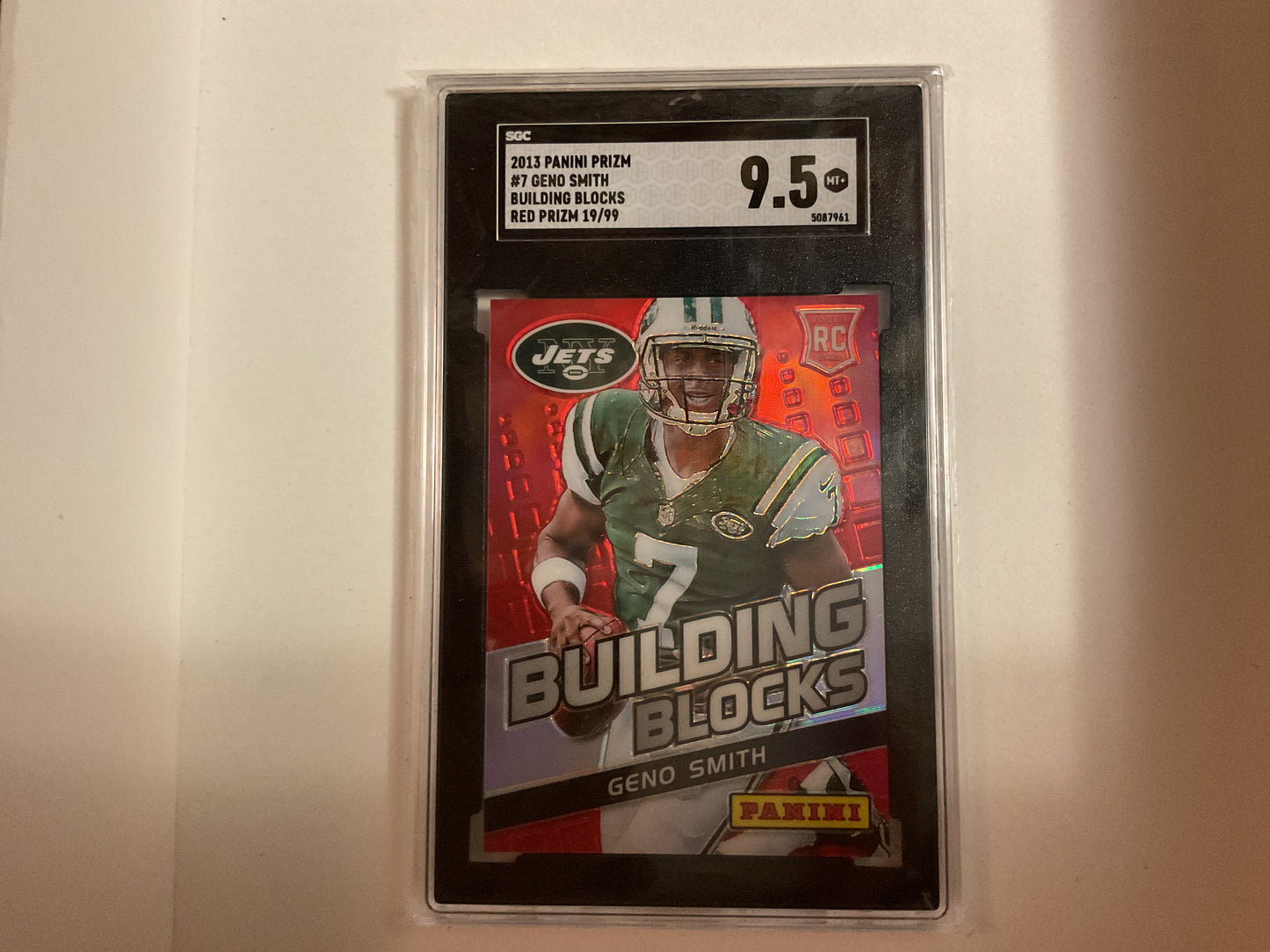 2013 Prizm Geno Smith Building Block Red Prizm rc #7 /99