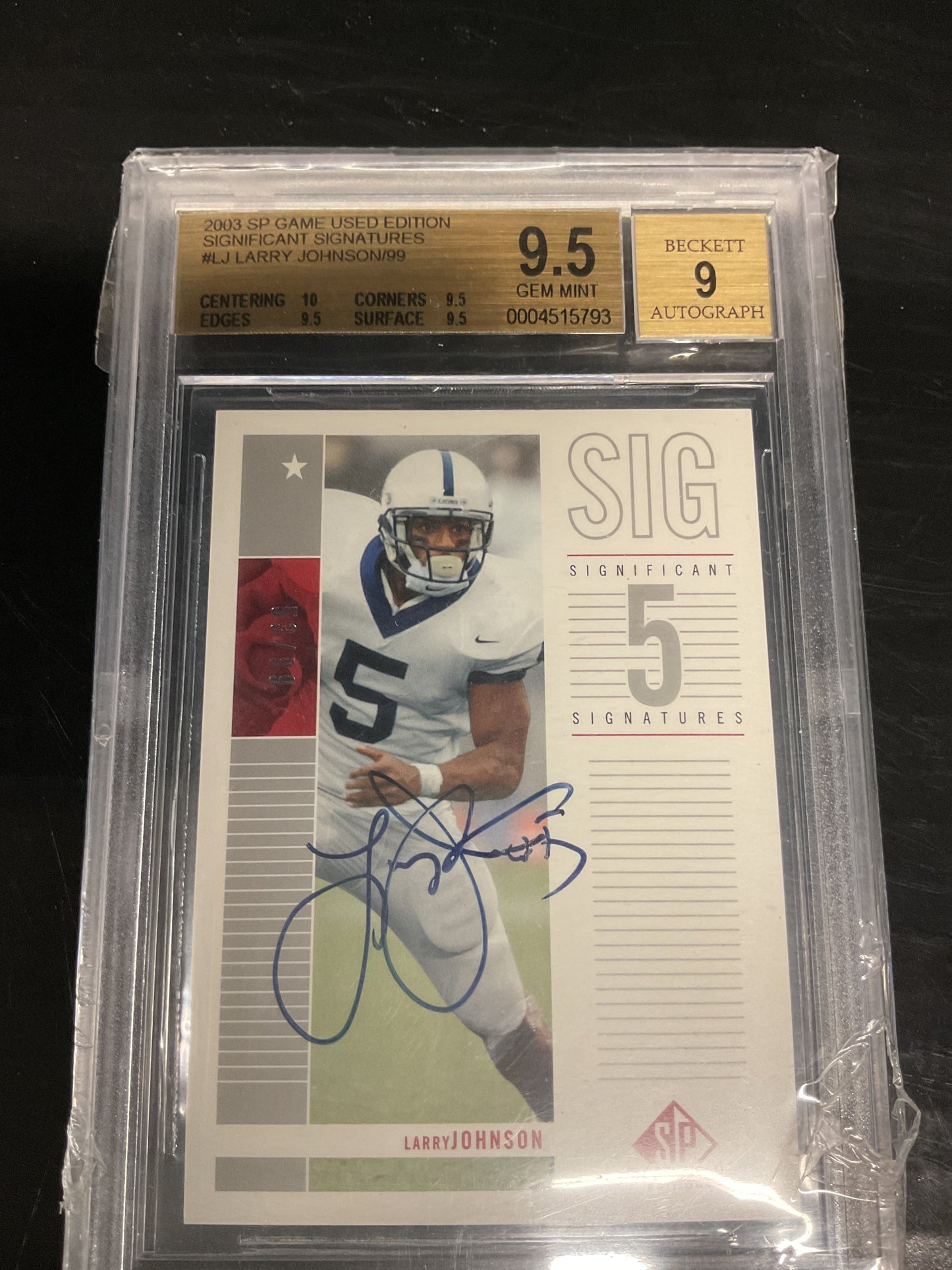 2003 SP AUTHENTIC Larry Johnson Au rc