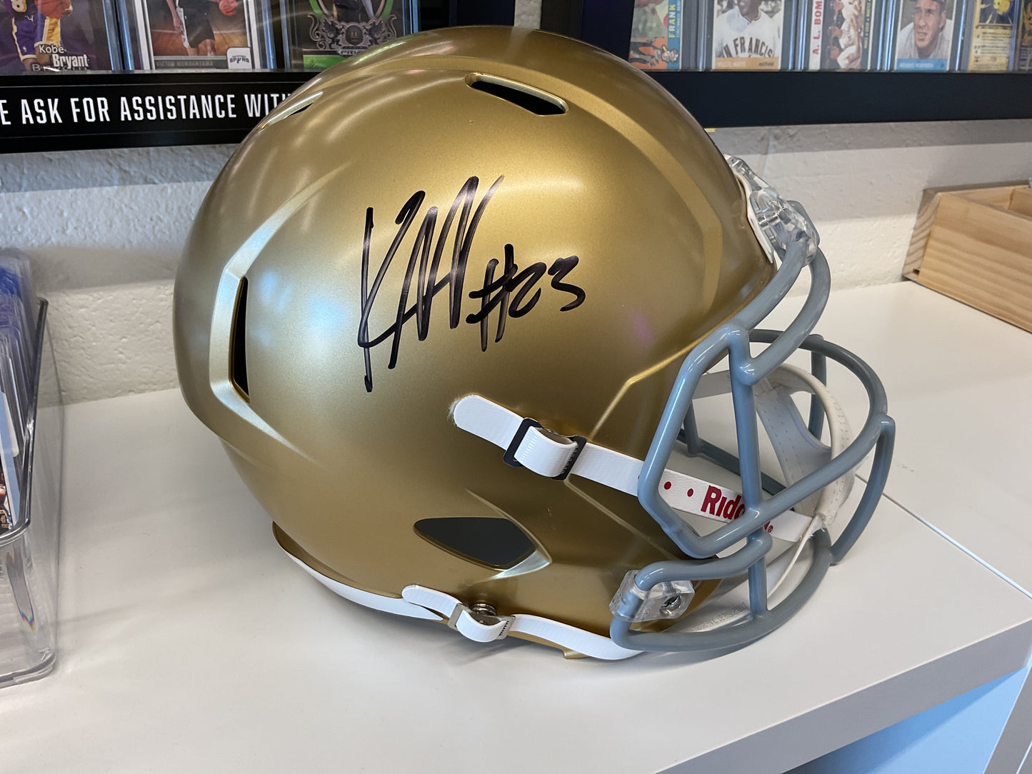 Kyren Williams Auto Notre Dame helmet Beckett COA