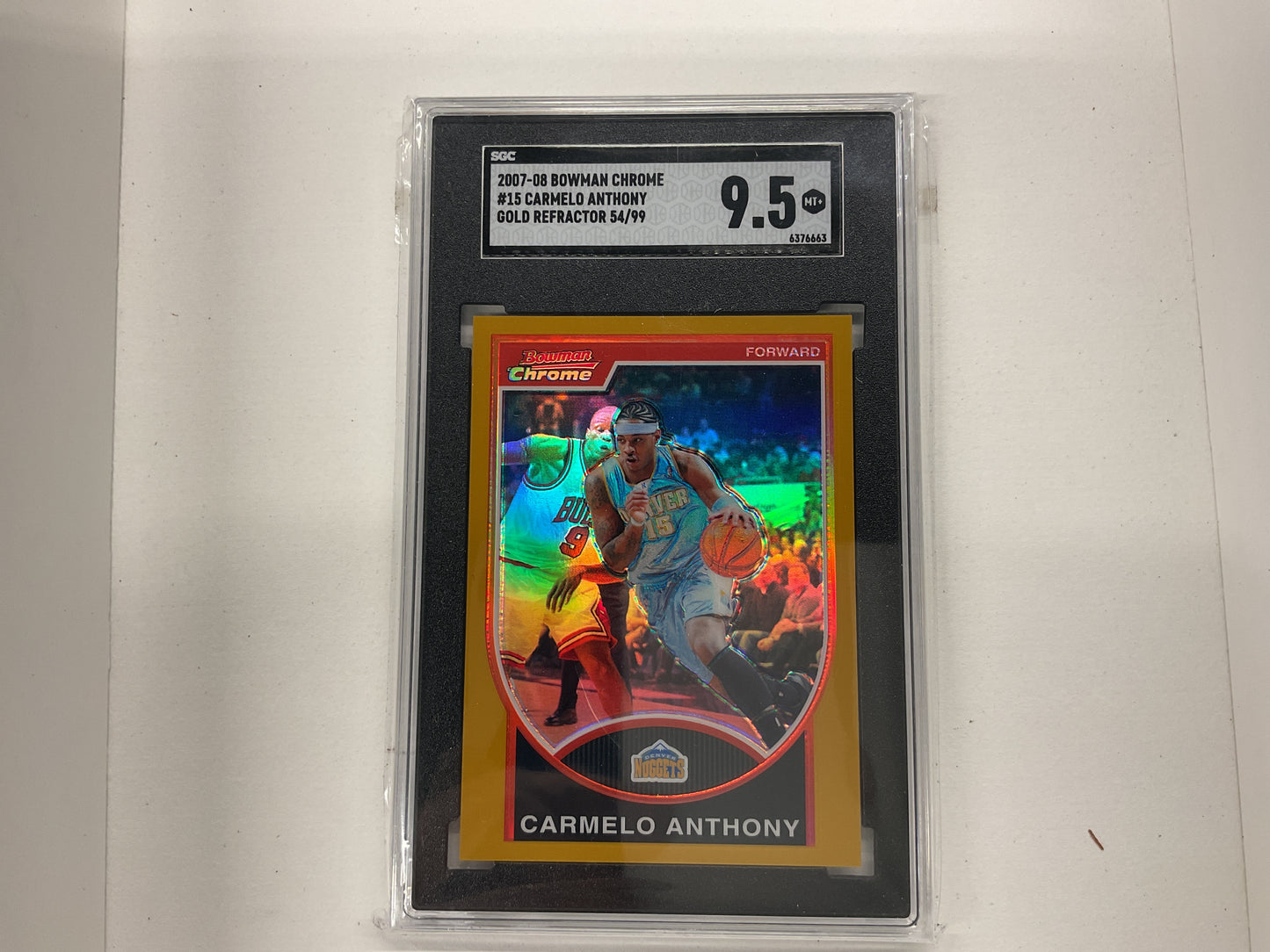 2007/08 Bowman Chrome Carmelo Anthony Gold refractor #15