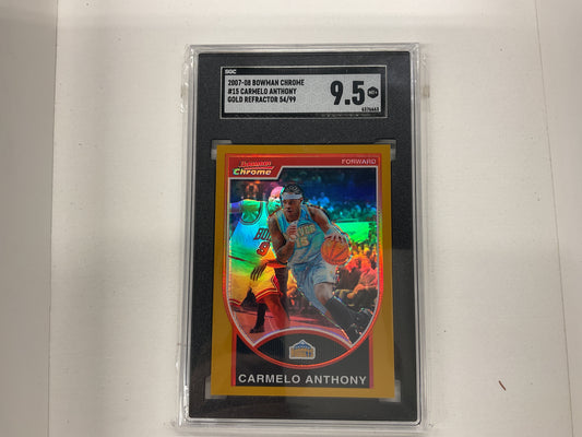 2007/08 Bowman Chrome Carmelo Anthony Gold refractor #15