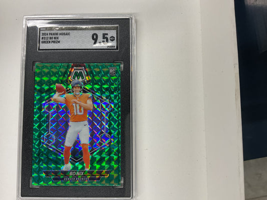 2024 Mosaic Bo Nix Green Prizm #312