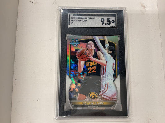 2022/23 Bowman U Caitlin Clark SP Refractor SGC 9.5