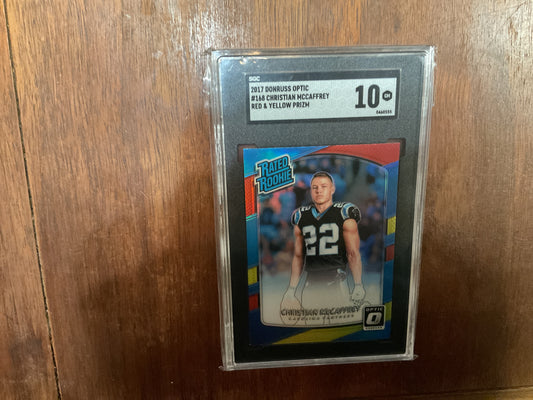2017 Don Optic Christian McCaffery Red&Yellow prizm