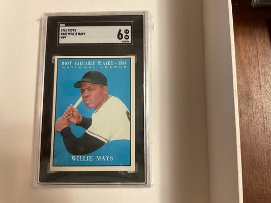 1961 Topps Willie Mays MVP #482 SGC 6