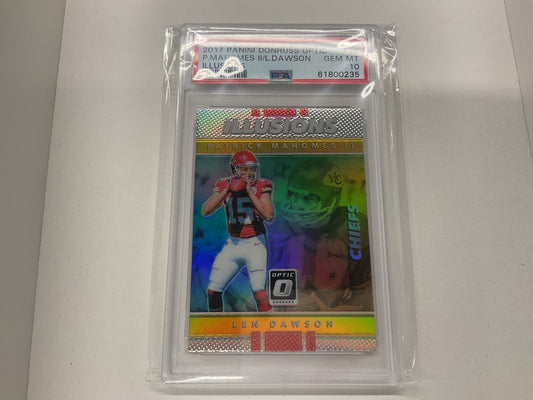 2017 Optic Mahomes/Dawson Illusions silver Prizm
