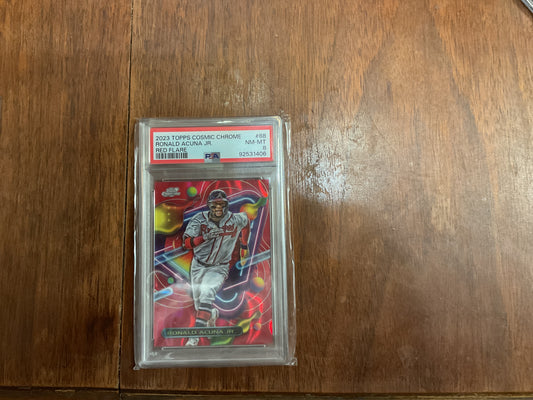 2023 Topps Cosmic Chrome Ronald Acuna Jr Red Flare refractor 4/5