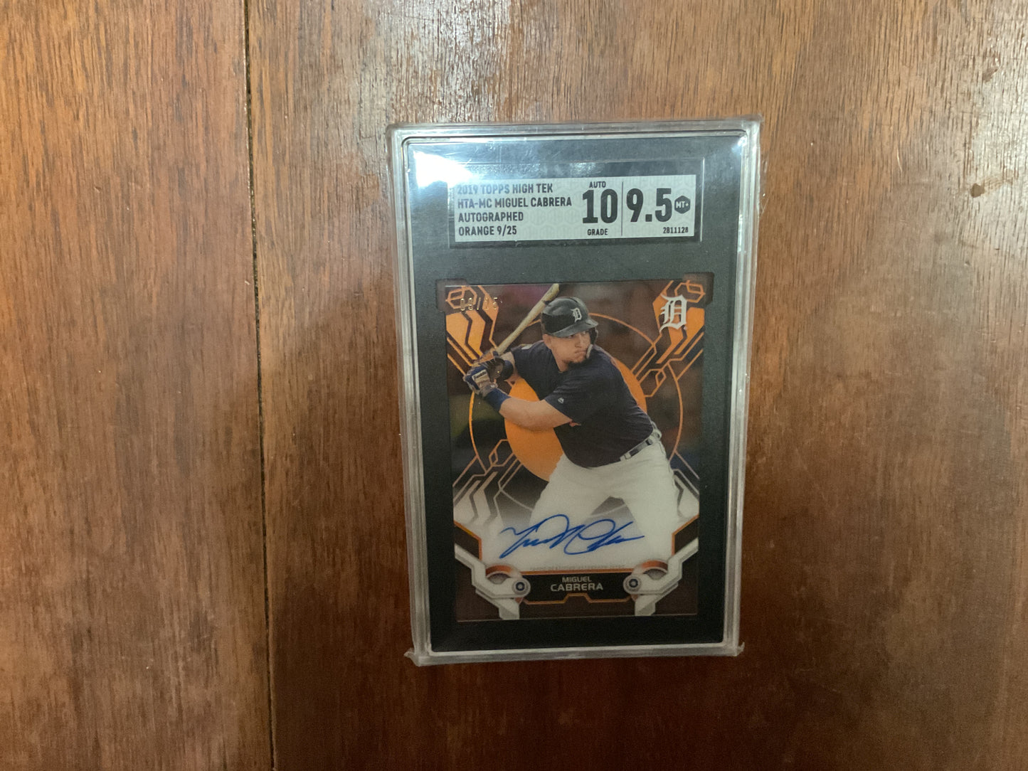 2019 Topps High Tek Miguel Cabrera Orange Auto 9/25