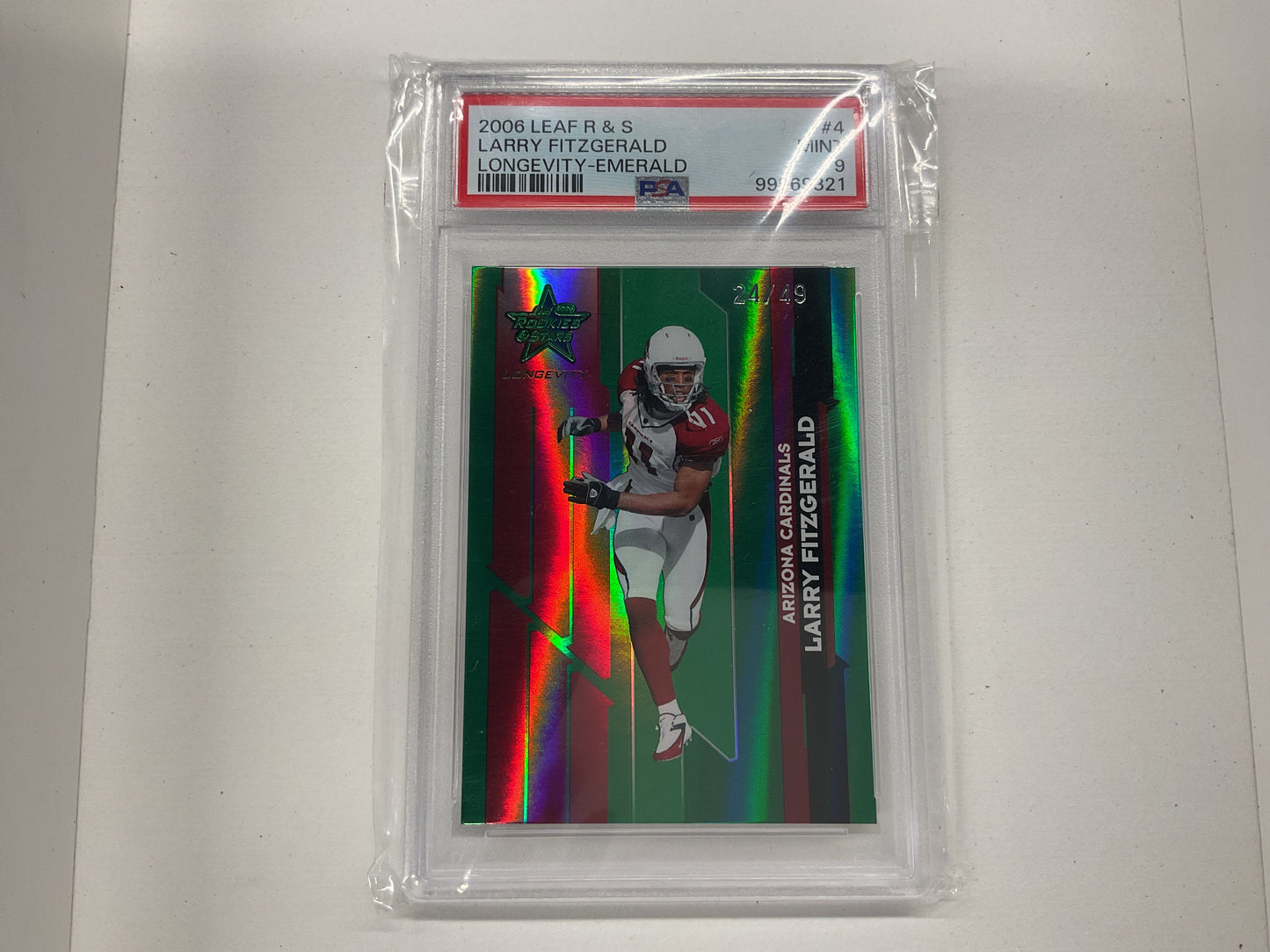 2006 Rookies & Stars Larry Fitzgerald Emerald Longevity #4