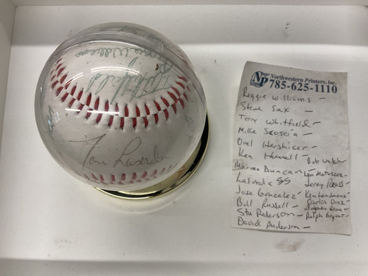 1985 Dodger Team signed ball Lasorda