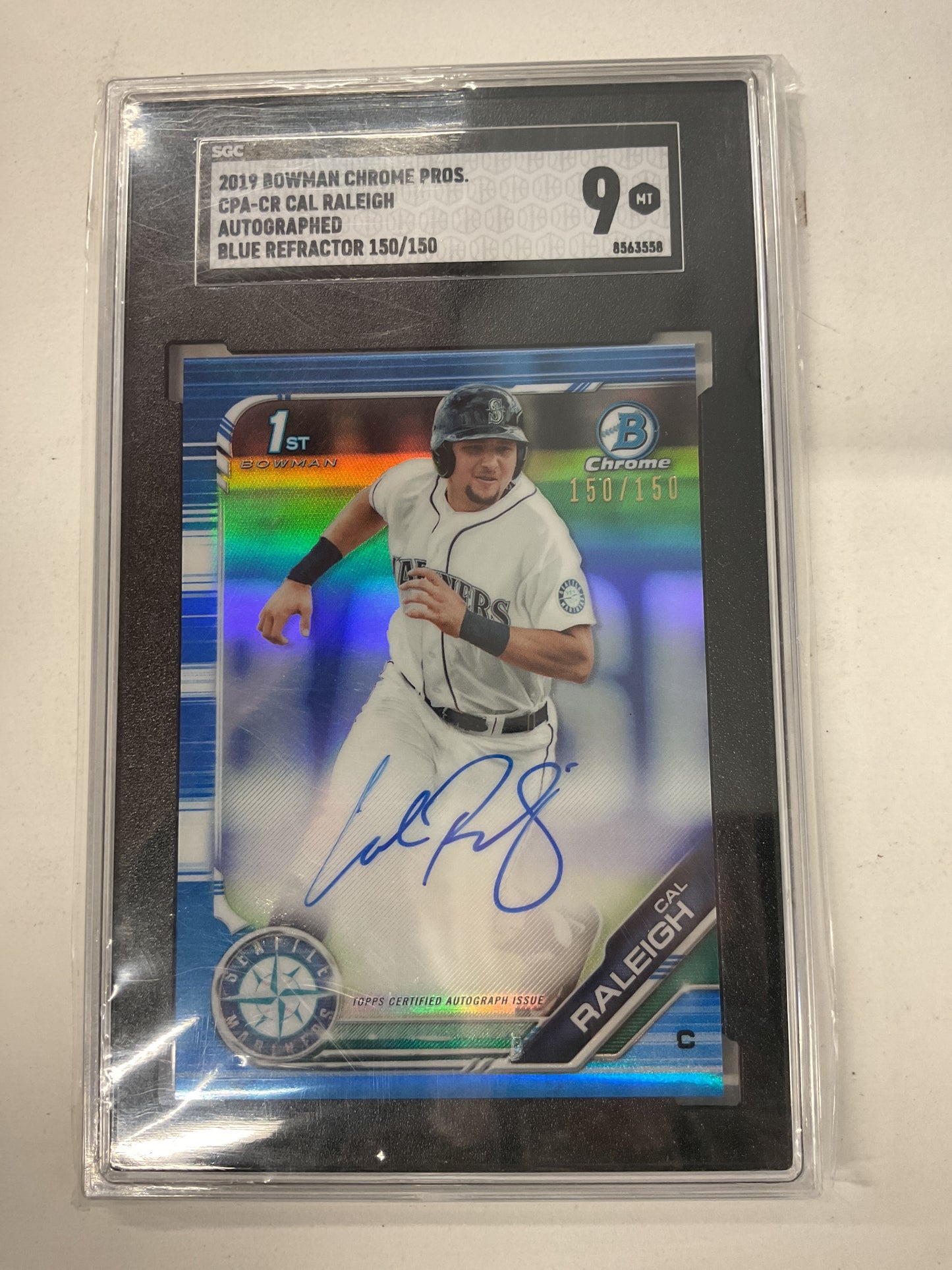 2019 Bowman Chrome Cal Raleigh Blue Auto