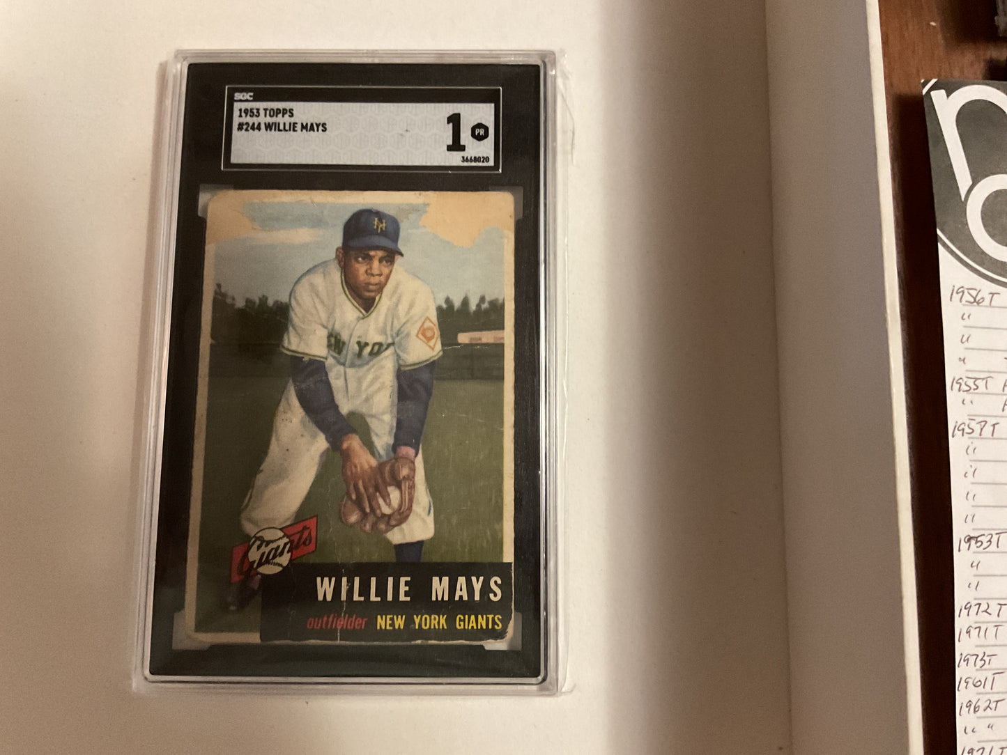 1953 Topps Willie Mays SGC 1