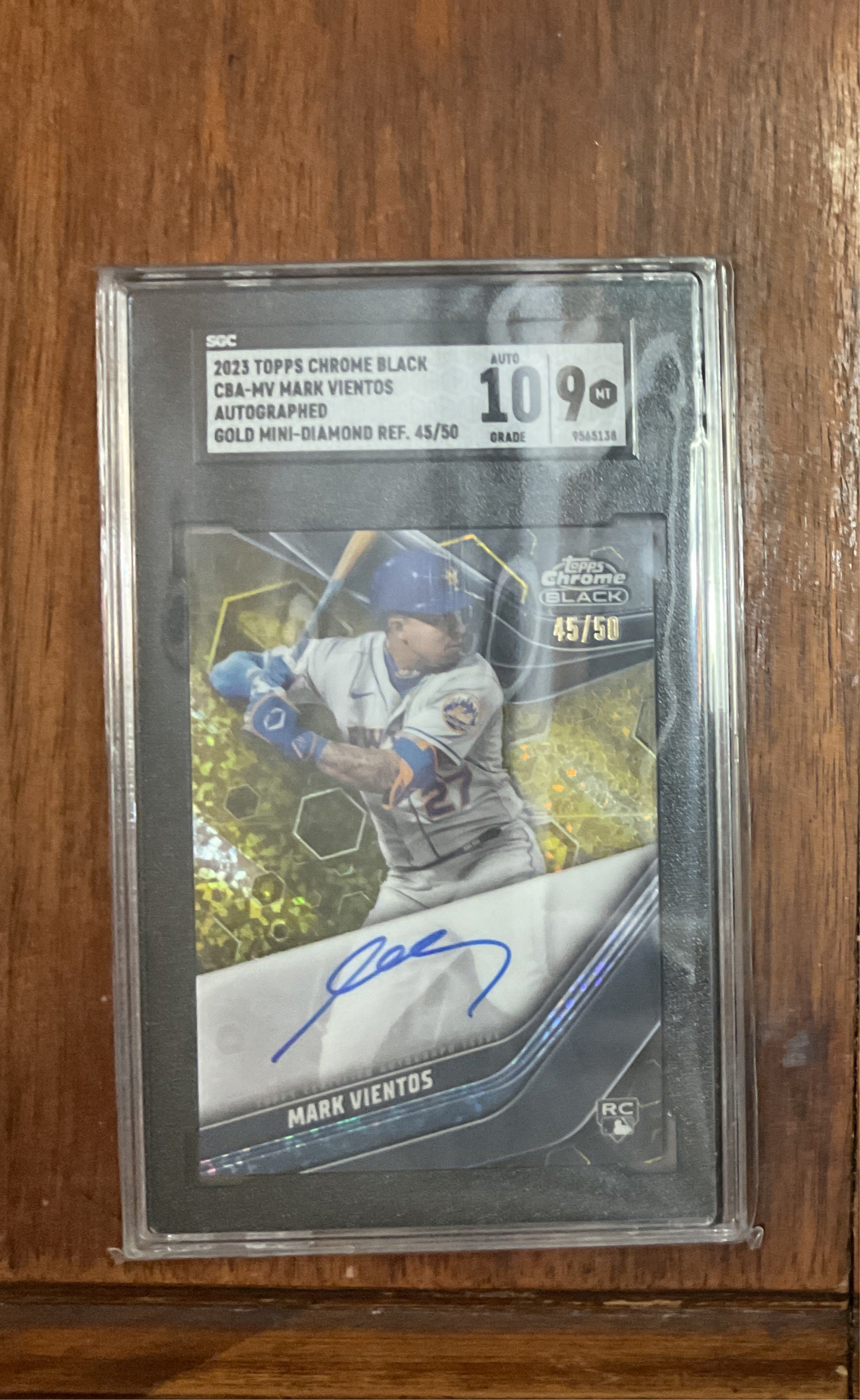 2023 Topps Chrome Black Mark Vientos Gold Mini Diamond Auto 45/50