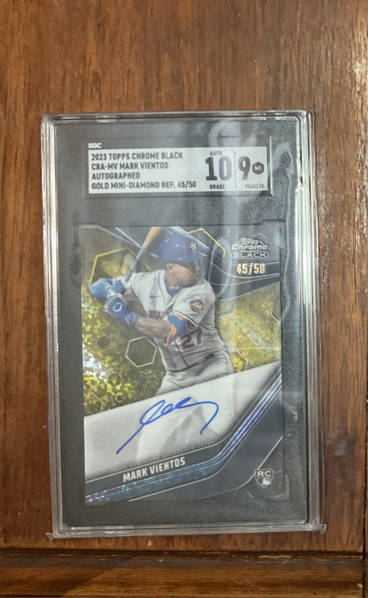 2023 Topps Chrome Black Mark Vientos Gold Mini Diamond Auto 45/50