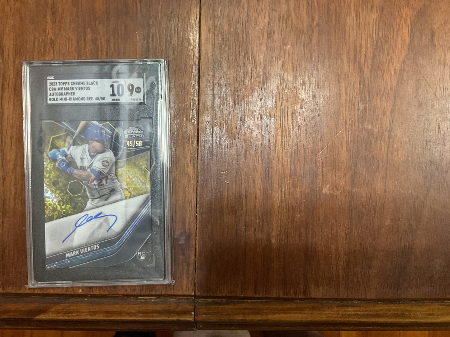 2023 Topps Chrome Black Mark Vientos Gold Mini Diamond Auto 45/50