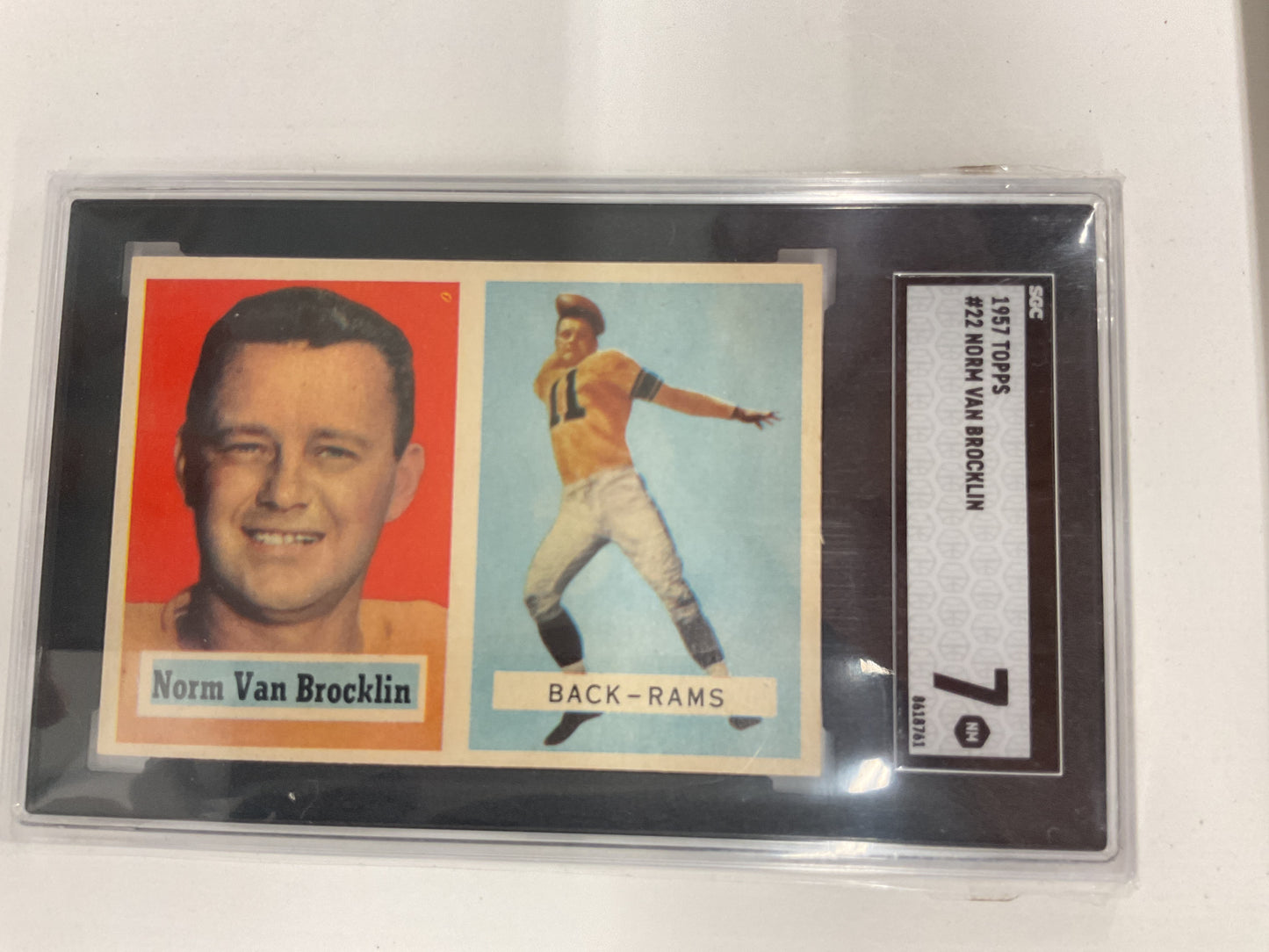 1957 Topps Norm Van Brocklin SGC 7