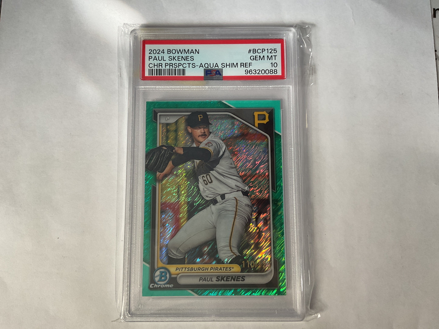 2024 Bowman Chrome Paul Skenes Aqua shimmer ref