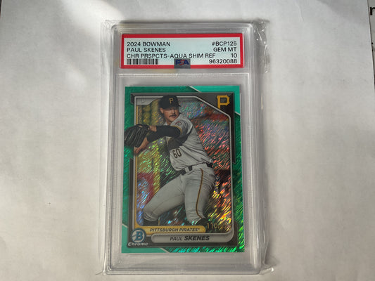 2024 Bowman Chrome Paul Skenes Aqua shimmer ref