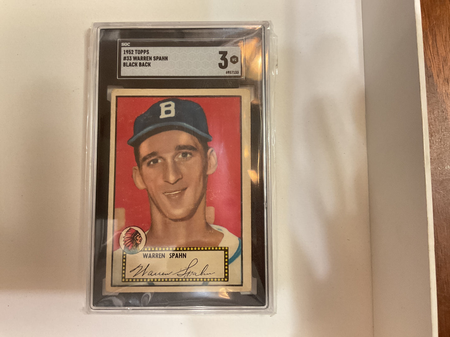 1952 Topps Warren Spahn SGC3