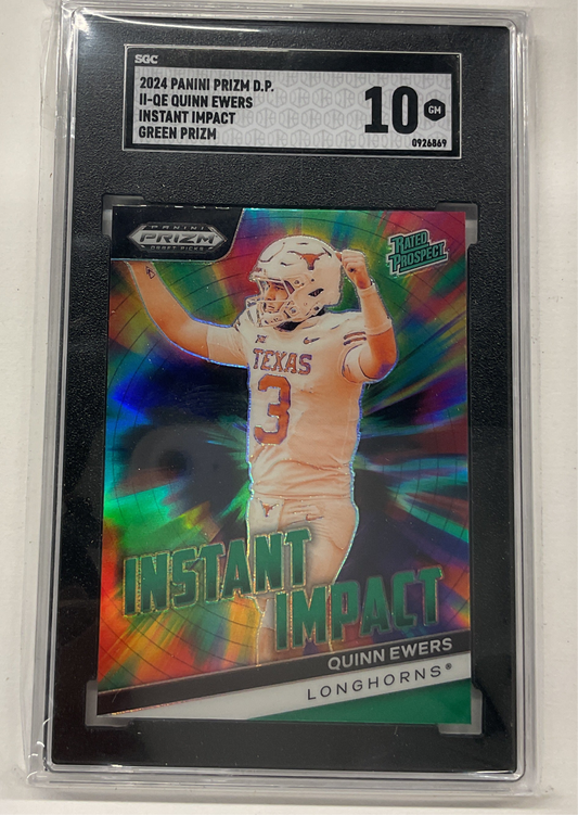 2024 Prizm D.P. Quinn Ewers instant impact green Prizm