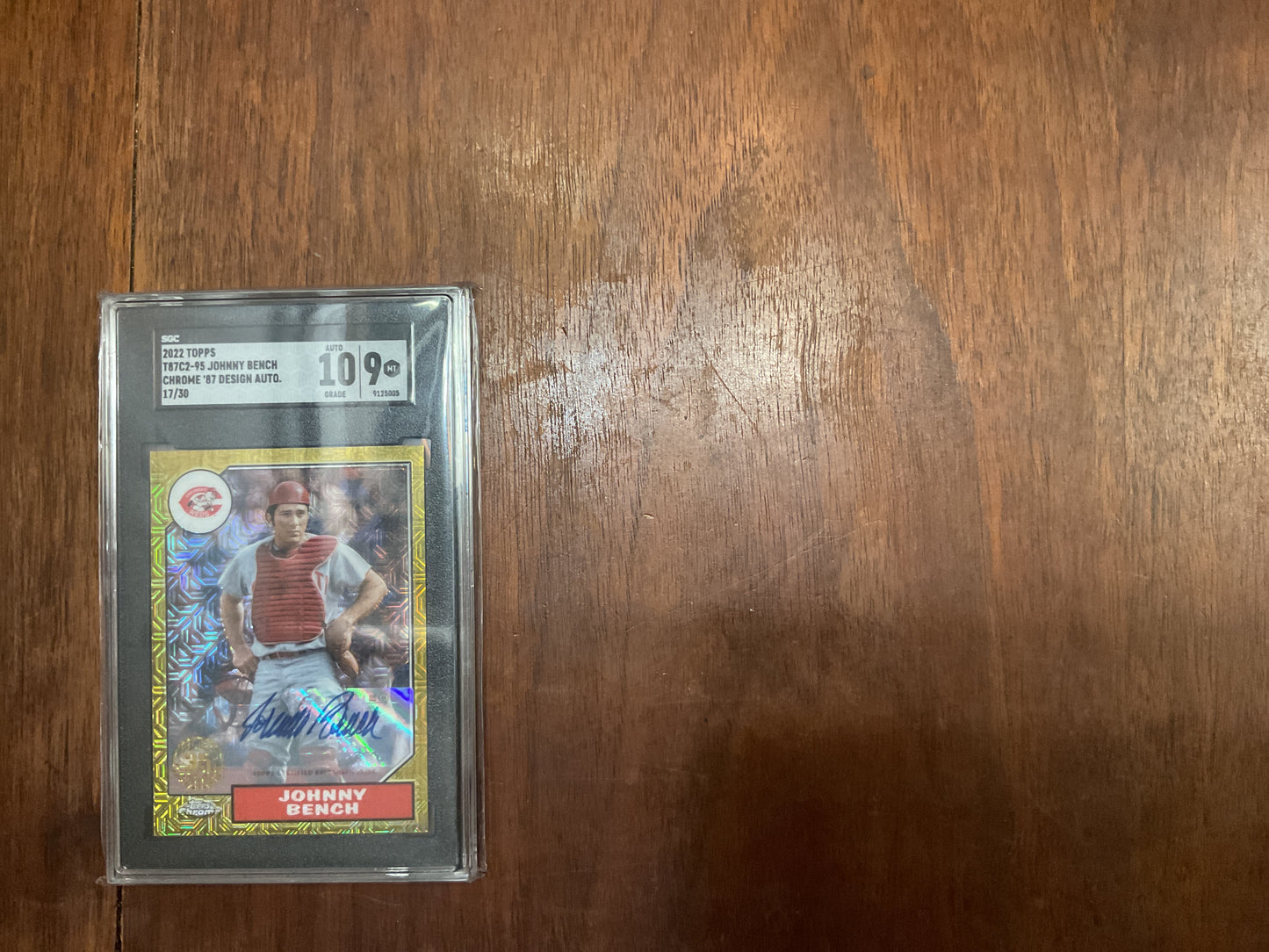 2022 Topps Johnny Bench 87 Chrome design Auto 17/30