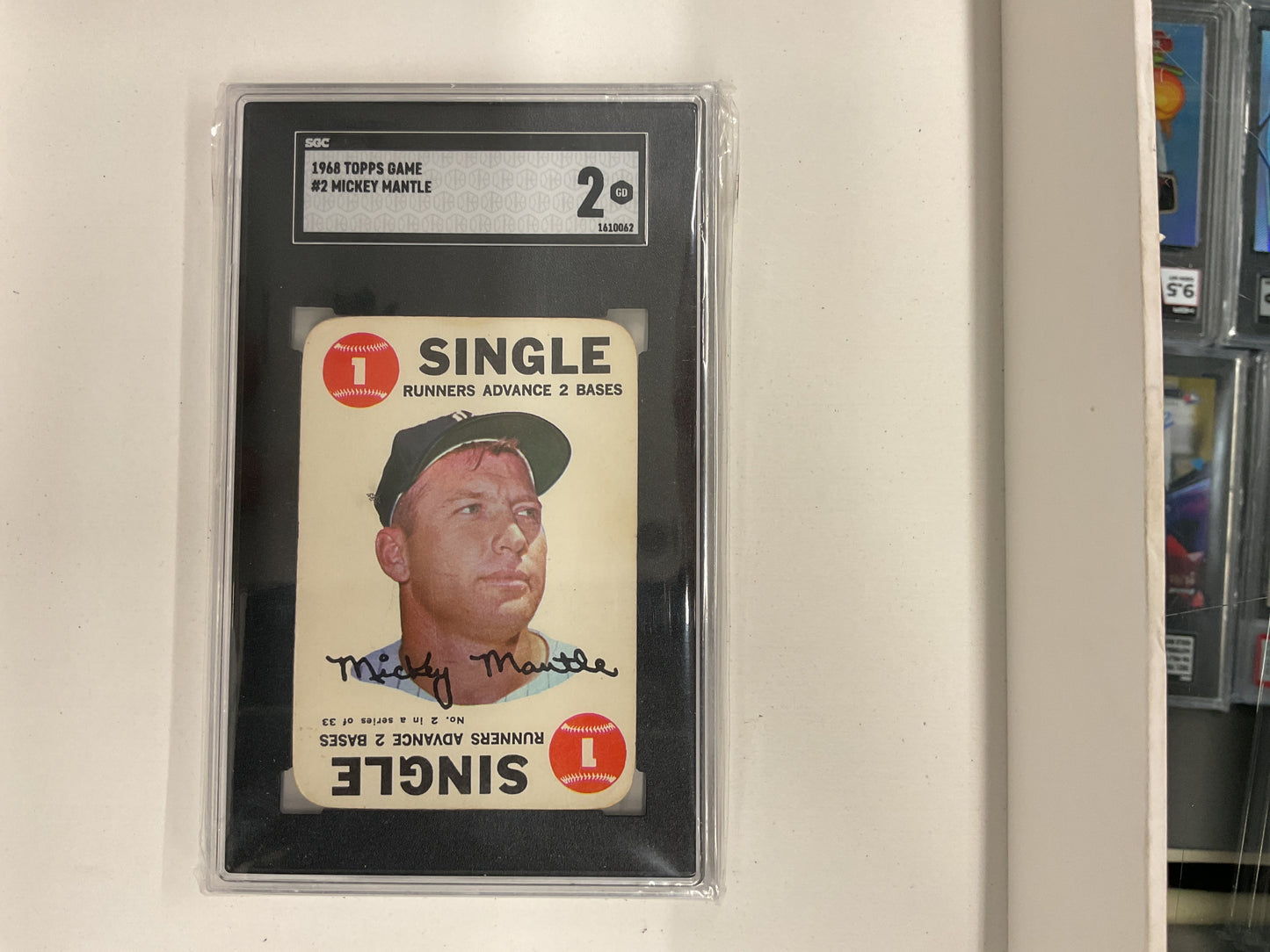 1968 Topps Game Mickey Mantle SGC 2