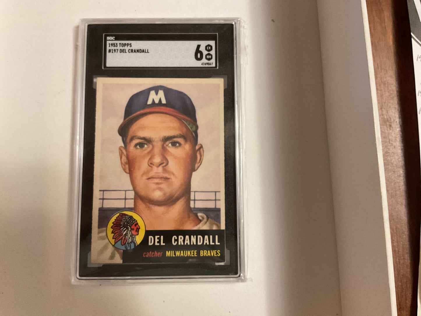 1953 Topps Del Crandall SGC 6