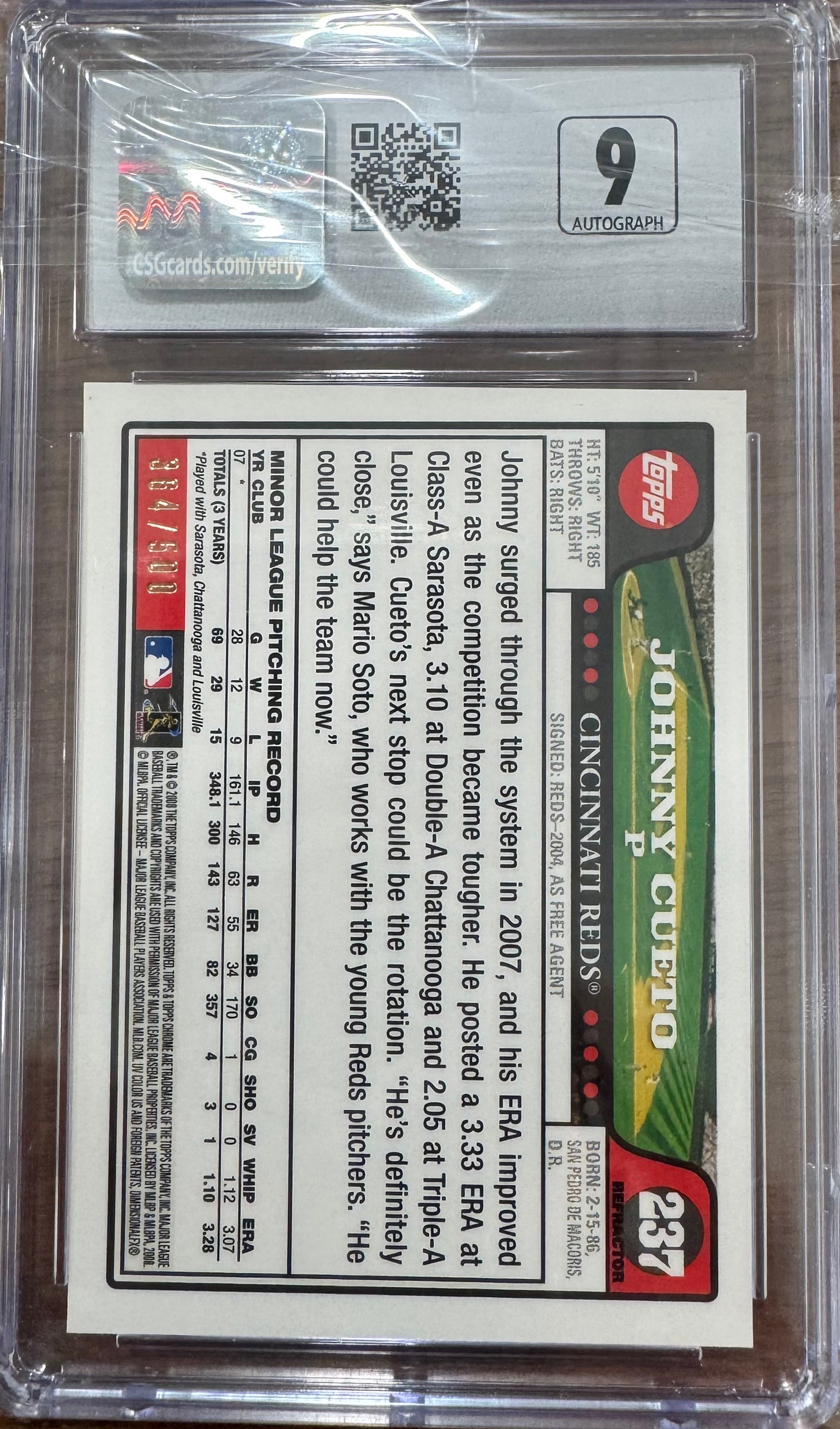 2008 Topps Chome Auto - Johnny Cueto /500