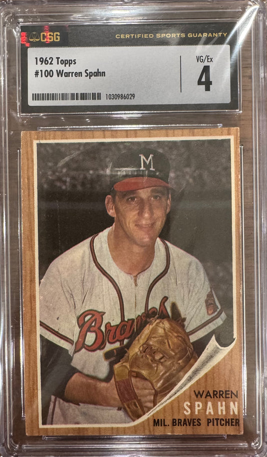 1962 Topps Warren Spahn #100