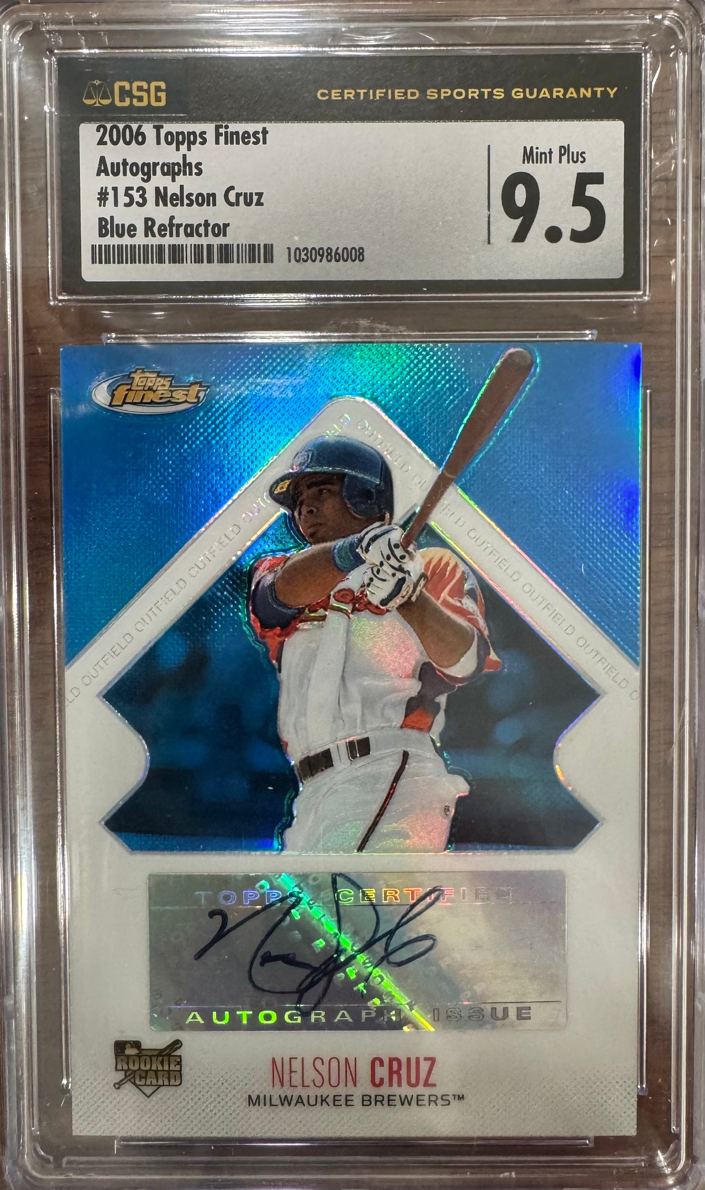 2006 Topps Finest Auto Nelson Cruz #153 Blue Refractor