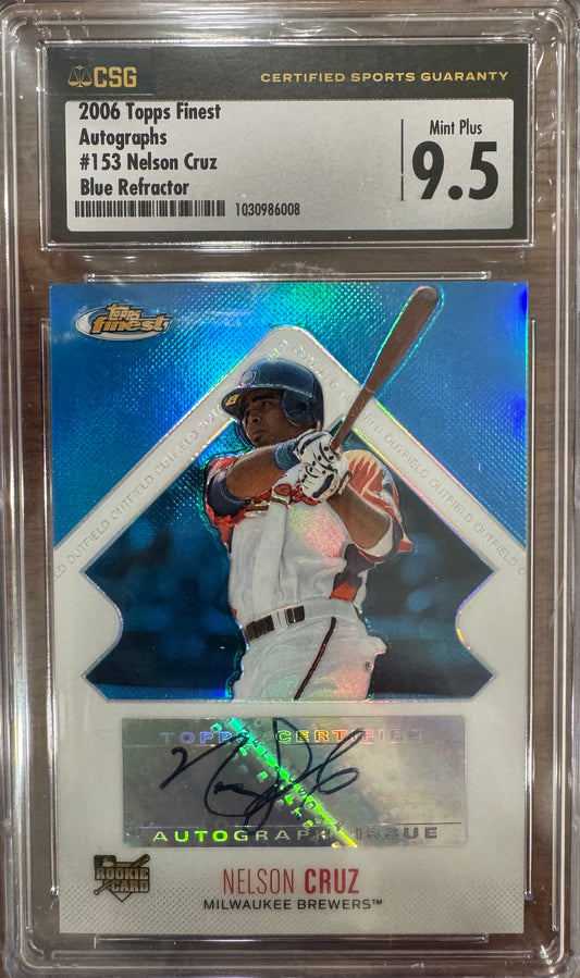 2006 Topps Finest Auto Nelson Cruz #153 Blue Refractor