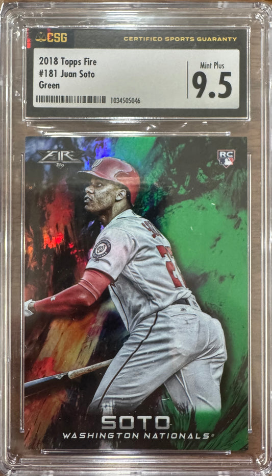 2018 Topps Fire Juan Soto #181 Green
